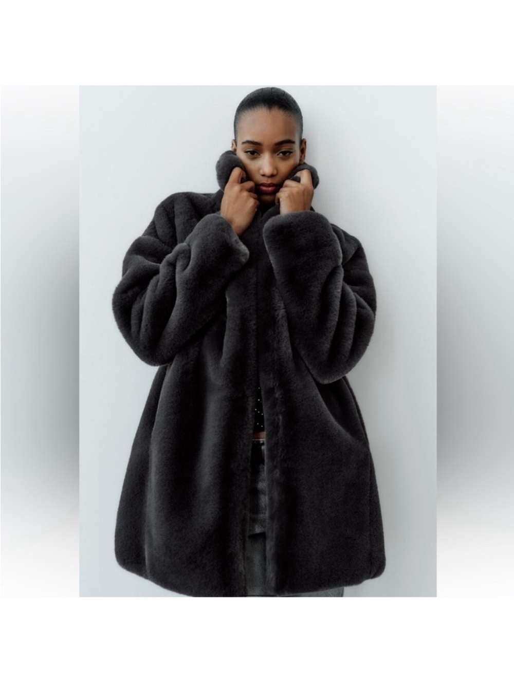 VIRAL NEW Zara faux fur coat, black, fluffy size L 
🚨FIRM PRICE NO DISCOUNT - Picture 12 of 16